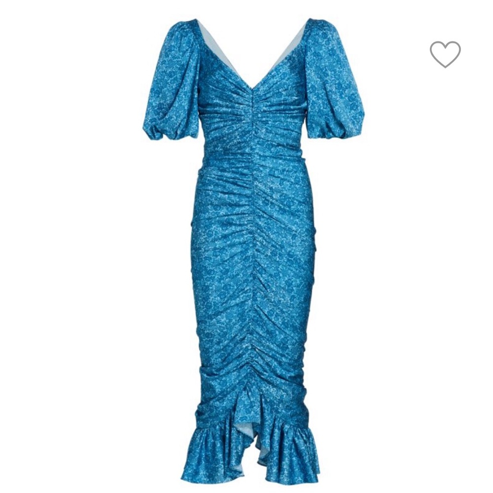 AMUR Alize Ruched Midi Dress